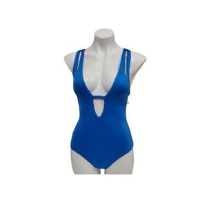 Becca Modern Edge plunging neck one piece swimsuit- nwot